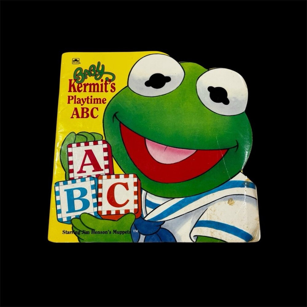 Vintage Book Golden Super Shape Baby Kermit's Playtime ABC 1992 Gift Muppets